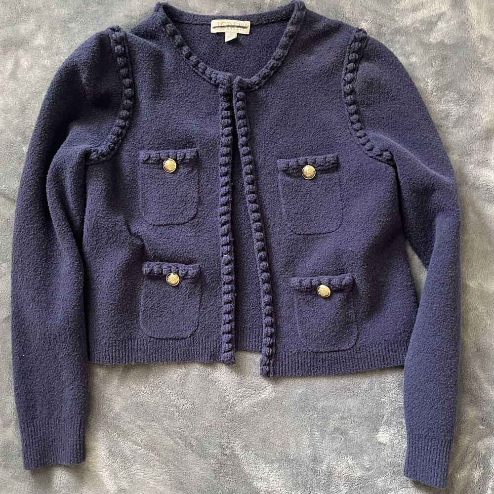 J. Crew Odette Lady Sweater Jacket - Navy Blue XS